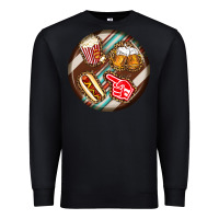 Black american football round earrings Premium Sweatshirt - BundleAndBundleShop