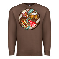 Chestnut american football round earrings Premium Sweatshirt - BundleAndBundleShop