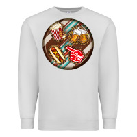 Dove Grey american football round earrings Premium Sweatshirt - BundleAndBundleShop
