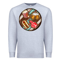 Heather Grey american football round earrings Premium Sweatshirt - BundleAndBundleShop