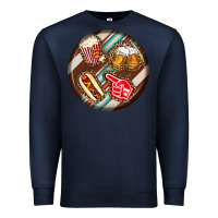 Navy american football round earrings Premium Sweatshirt - BundleAndBundleShop