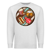 Oatmeal Heather american football round earrings Premium Sweatshirt - BundleAndBundleShop