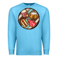 Ocean Blue american football round earrings Premium Sweatshirt - BundleAndBundleShop