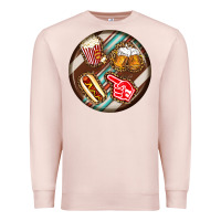 Pale Pink american football round earrings Premium Sweatshirt - BundleAndBundleShop