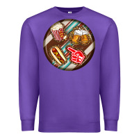 Purple american football round earrings Premium Sweatshirt - BundleAndBundleShop