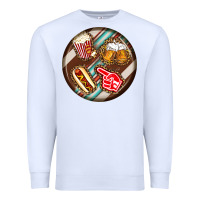 White american football round earrings Premium Sweatshirt - BundleAndBundleShop