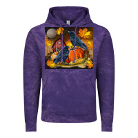 Cloud Purple Fall Crow Vintage Hoodie - LillyAllenDesigns