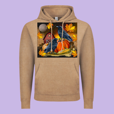 Fall Crow Vintage Hoodie Designed By Lillyallendesigns