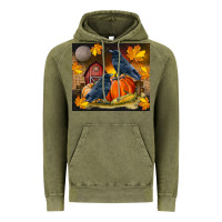 Vintage Olive Fall Crow Vintage Hoodie - LillyAllenDesigns