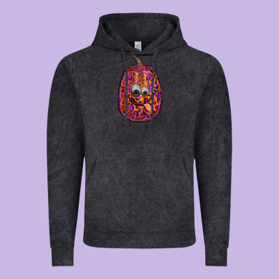 Watercolor Pumpkin Leopard Vintage Hoodie Designed By Ranaportraitstore