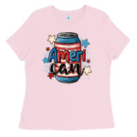 Bubblegum Pink American can cooler Ladies Tee - MaliasSmallBusiness