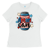 White American can cooler Ladies Tee - MaliasSmallBusiness