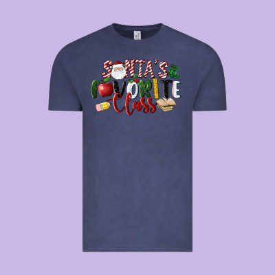 Santa's Favorite Class Christmas Vintage Tee Designed By Lillyallendesigns