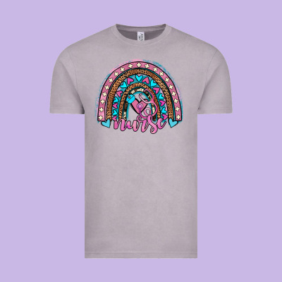 Leopard Cowhide Nurse Rainbow Vintage Tee Designed By Jahusdesignshop