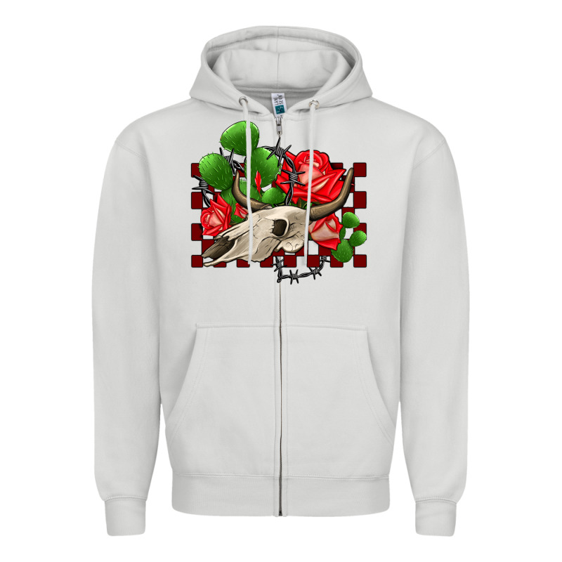 Bullskull Rose And Cactus Olivia Zipper Hoodie by OliviaCreatesArt | Teevron