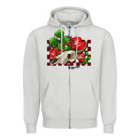 Dove Grey bullskull rose and cactus olivia Zipper Hoodie - OliviaCreatesArt