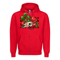Red bullskull rose and cactus olivia Zipper Hoodie - OliviaCreatesArt