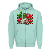 Seafoam bullskull rose and cactus olivia Zipper Hoodie - OliviaCreatesArt