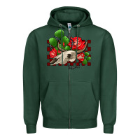 Sports Green bullskull rose and cactus olivia Zipper Hoodie - OliviaCreatesArt