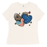 Bone american flag leopard hearts Ladies Tee - MaliasSmallBusiness