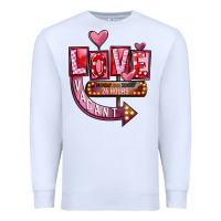 White Valentines Day Love Vacant Premium Sweatshirt - FaDigitalArtStudio