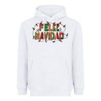 White Feliz Navidad Heavyweight Hoodie - BundleAndBundleShop