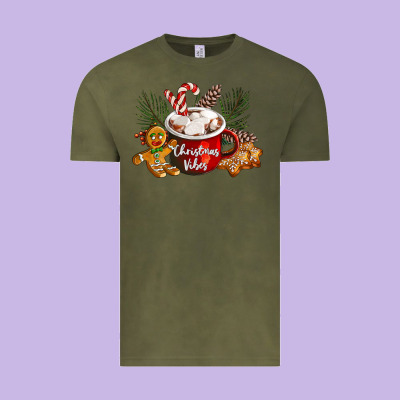Christmas Vibes Hot Cocoa Vintage Tee Designed By Lillyallendesigns
