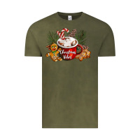 Vintage Olive christmas vibes hot cocoa Vintage Tee - LillyAllenDesigns
