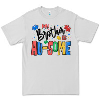 Dove Grey my brother is ausome autism Premium Tee - MaliasSmallBusiness