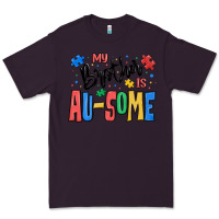 Plum my brother is ausome autism Premium Tee - MaliasSmallBusiness