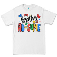 White my brother is ausome autism Premium Tee - MaliasSmallBusiness