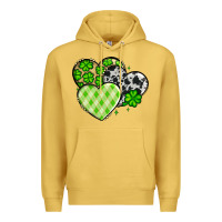 Antique Gold St. Patrick's Day cowhide hearts Premium Hoodie - OliviaCreatesArt
