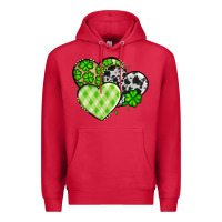 Cardinal St. Patrick's Day cowhide hearts Premium Hoodie - OliviaCreatesArt
