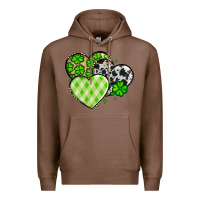 Chestnut St. Patrick's Day cowhide hearts Premium Hoodie - OliviaCreatesArt