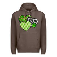 Coffee St. Patrick's Day cowhide hearts Premium Hoodie - OliviaCreatesArt