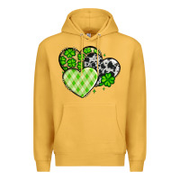 Mustard St. Patrick's Day cowhide hearts Premium Hoodie - OliviaCreatesArt