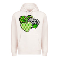 Pale Pink St. Patrick's Day cowhide hearts Premium Hoodie - OliviaCreatesArt