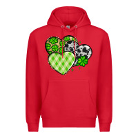 Red St. Patrick's Day cowhide hearts Premium Hoodie - OliviaCreatesArt
