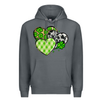 Rock St. Patrick's Day cowhide hearts Premium Hoodie - OliviaCreatesArt