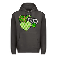 Smoke St. Patrick's Day cowhide hearts Premium Hoodie - OliviaCreatesArt