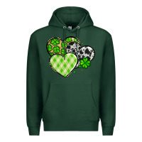 Sports Green St. Patrick's Day cowhide hearts Premium Hoodie - OliviaCreatesArt