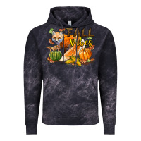 Cloud Black Fall Vibes Fox Vintage Hoodie - LillyAllenDesigns