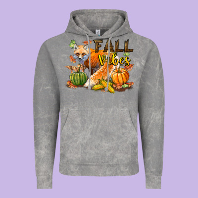 Fall Vibes Fox Vintage Hoodie Designed By Lillyallendesigns