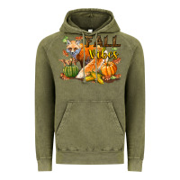 Vintage Olive Fall Vibes Fox Vintage Hoodie - LillyAllenDesigns