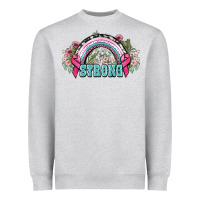 Heather Grey Strong Cancer rainbow Cancer Awareness Heavyweight Sweatshirt - HowdyJamesFarm
