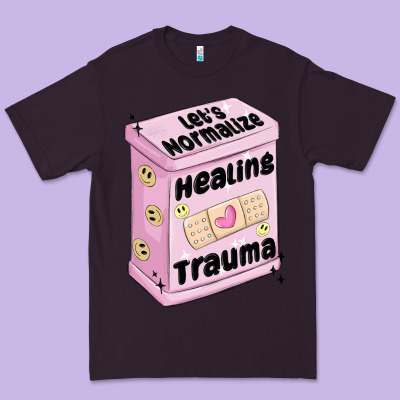 Let's Normalize Healing Trauma Premium Tee Designed By Maliassmallbusiness
