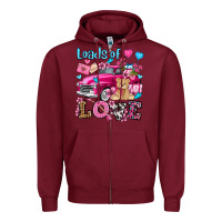 Burgundy loads of love valentine's day olivia Zipper Hoodie - OliviaCreatesArt