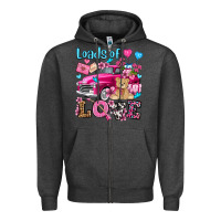 Charcoal Heather loads of love valentine's day olivia Zipper Hoodie - OliviaCreatesArt