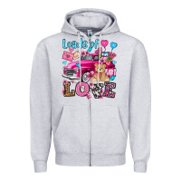 Heather Grey loads of love valentine's day olivia Zipper Hoodie - OliviaCreatesArt