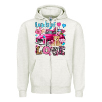 Oatmeal Heather loads of love valentine's day olivia Zipper Hoodie - OliviaCreatesArt